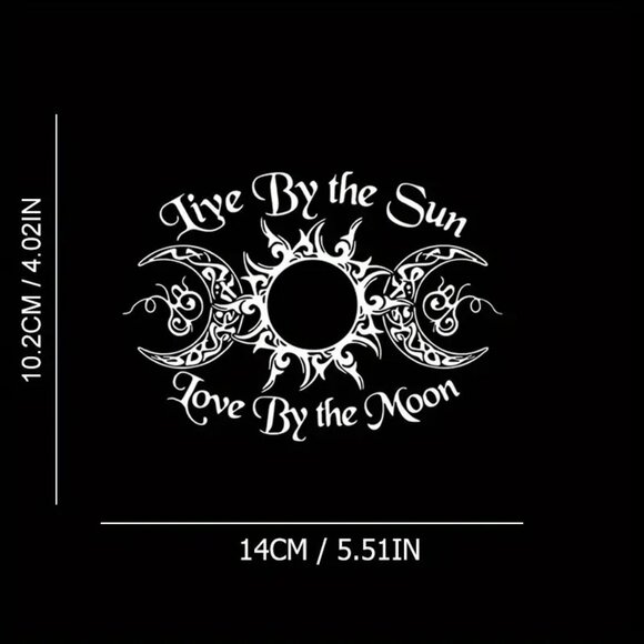 Live By Sun Love By Moon Decal 5.5" Witch Sticker NWT - Picture 4 of 4